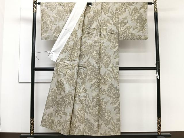 平和屋着物▽上質な紬 単衣 風景文 正絹 逸品 CAAW1531xi