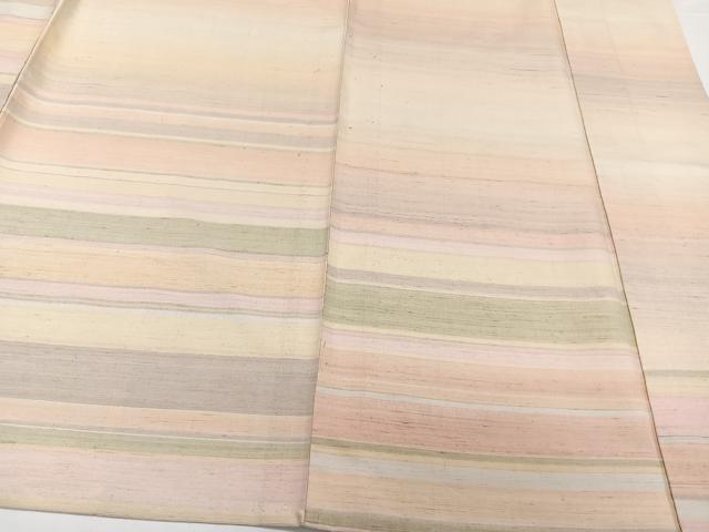 平和屋着物▽紅花紬 米沢 訪問着 単衣 霞文 正絹 逸品 CAAW1532xi