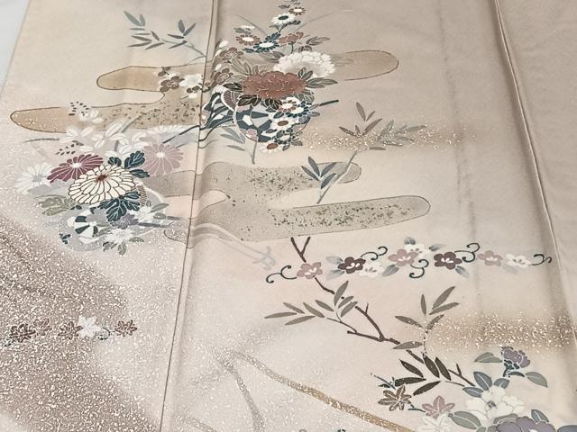 平和屋着物▽訪問着 単衣 花車文 暈し染め 金彩 正絹 逸品 未使用 CAAW1538xi