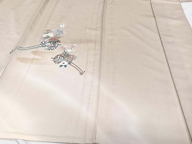 平和屋着物▽訪問着 単衣 花車文 暈し染め 金彩 正絹 逸品 未使用 CAAW1538xi