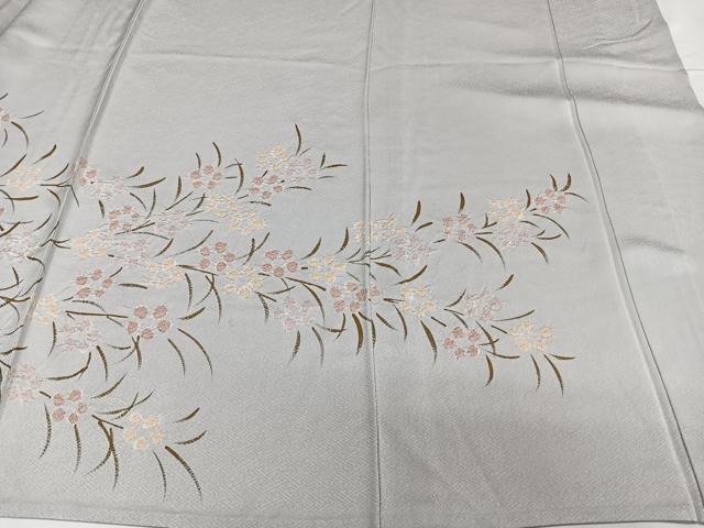 平和屋着物▽訪問着 単衣 絞り 草花文 金彩 正絹 逸品 CAAW1542xi