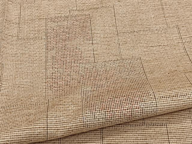 平和屋着物▽上質な紬 単衣 幾何学文 正絹 逸品 CAAW1547xi