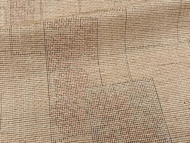 平和屋着物▽上質な紬 単衣 幾何学文 正絹 逸品 CAAW1547xi