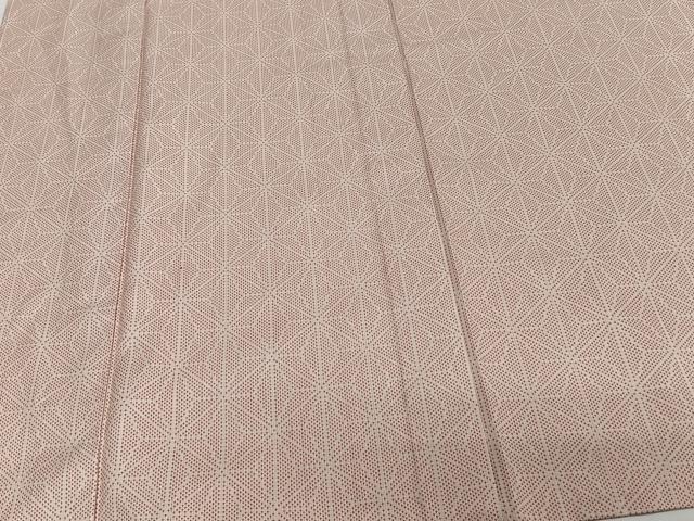 平和屋着物▽上質な紬 単衣 麻の葉文 正絹 逸品 CAAW1548xi