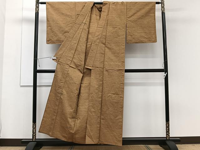 平和屋着物▽上質な紬 単衣 舞蝶文 正絹 逸品 未使用 CAAW1551xi