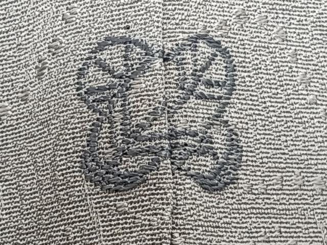 平和屋着物▽上質な色無地 単衣 幾何学地紋 灰青色 正絹 逸品 CAAW1557xi