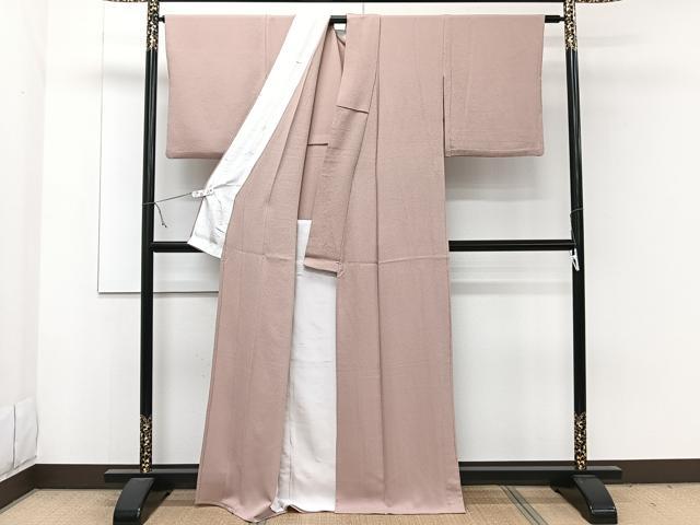 平和屋着物▽ファッションデザイナー 花井幸子 色無地 単衣 水柿色 正絹 逸品 CAAW1558xi