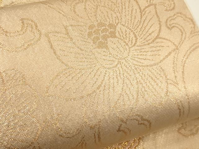 平和屋着物▼六通柄袋帯 鏡裏牡丹 金銀糸 正絹 逸品 CAAW1804ak