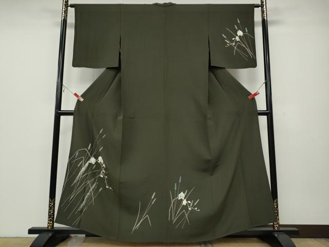 平和屋着物▽訪問着 単衣 枝花文 金銀彩 鈴乃屋扱い 正絹 逸品 CAAW2801ut