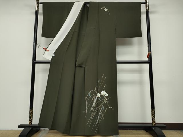 平和屋着物▽訪問着 単衣 枝花文 金銀彩 鈴乃屋扱い 正絹 逸品 CAAW2801ut