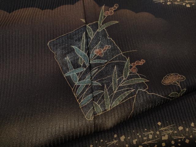 平和屋着物▽訪問着 単衣 破れ色紙扇面花文 金銀彩 三越扱い 正絹 逸品 CAAW2809ut