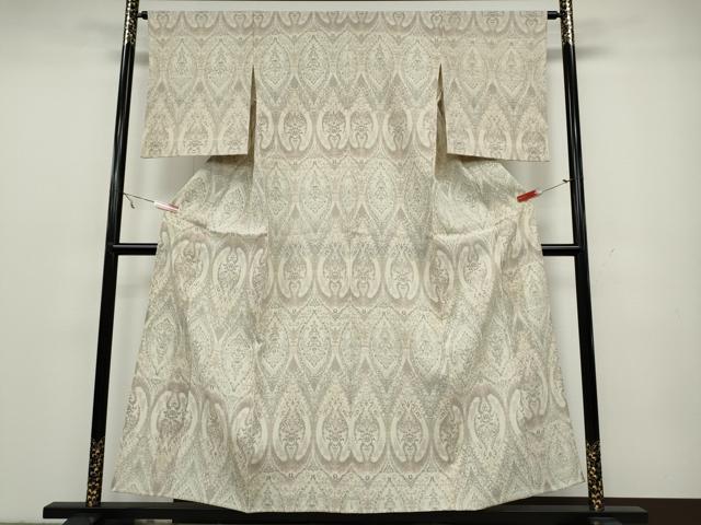 平和屋着物▽本塩沢 単衣 吉祥草花文 正絹 逸品 CAAW2810ut