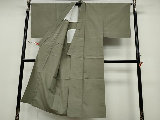 平和屋着物▽男性 紬 単衣 灰汁色 正絹 逸品 CAAW2832ut