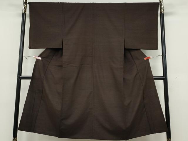 平和屋着物▽男性 紬 単衣 赤墨色 正絹 逸品 CAAW2833ut