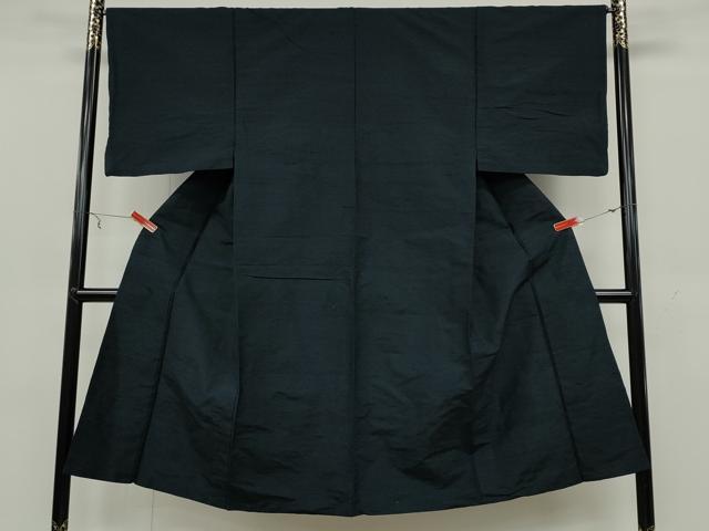 平和屋着物▽男性 紬 単衣 藍鉄色 正絹 逸品 CAAW2837ut