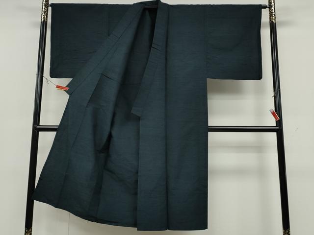 平和屋着物▽男性 紬 単衣 藍鉄色 正絹 逸品 CAAW2837ut