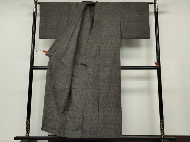 平和屋着物▽上質な紬 単衣 亀甲吉祥文 正絹 逸品 CAAW2846ut