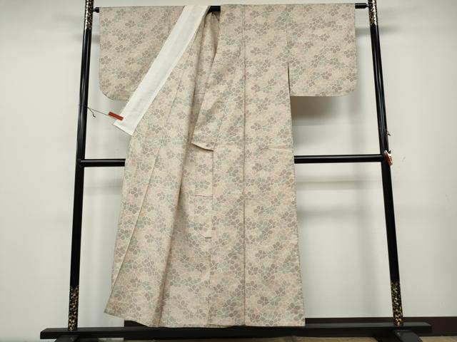平和屋着物▽上質な紬 単衣 舞花尽くし 正絹 逸品 CAAW2849ut