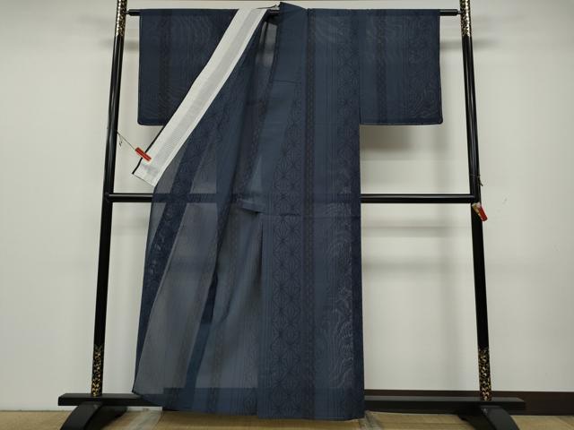 平和屋着物*夏物 本場大島紬 夏大島 麻の葉間道 正絹 逸品 未使用 CAAW2950ut