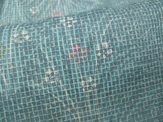 平和屋着物∴夏物 浴衣・小紋兼用 綿紅梅 草花文 綿 逸品 CAAW2965ut