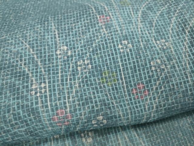 平和屋着物∴夏物 浴衣・小紋兼用 綿紅梅 草花文 綿 逸品 CAAW2965ut