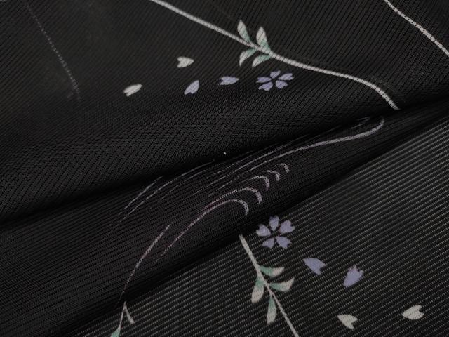 平和屋着物*夏物 小紋 絽 立波枝花文 洗える着物 CAAW3067ut