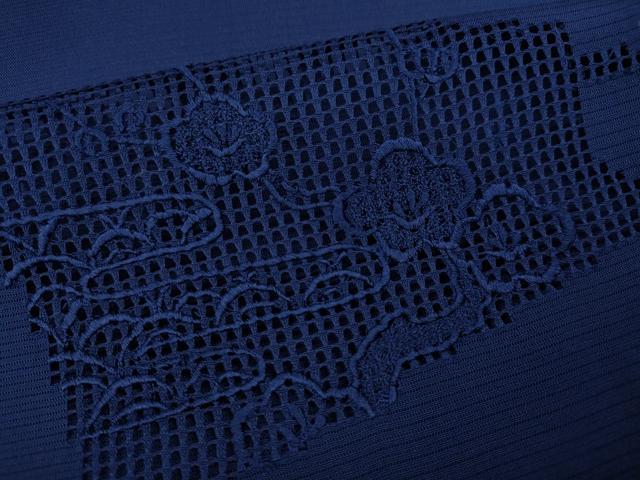 平和屋着物*夏物 色留訪問着 絽 総刺繍 扇面花文 鉄紺色 正絹 逸品 CAAW3127ut