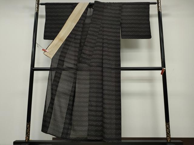 平和屋着物*夏物 紗紬 横段絣文様 正絹 逸品 CAAW3130ut