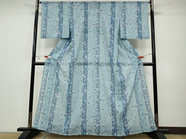 平和屋着物*夏物 小紋 紗 舞花間道 洗える着物 CAAW3146ut