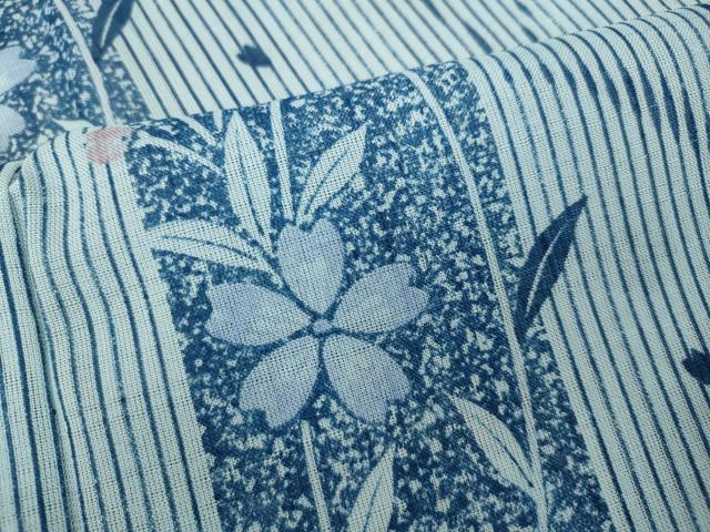 平和屋着物*夏物 小紋 紗 舞花間道 洗える着物 CAAW3146ut