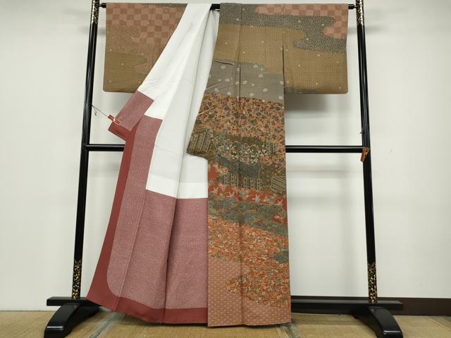 平和屋着物●訪問着 作家物 エ霞吉祥更紗花文 正絹 逸品 CAAW3156ut