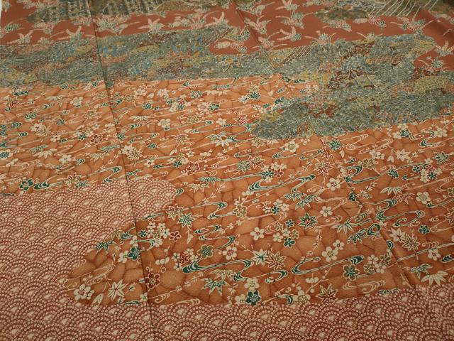 平和屋着物●訪問着 作家物 エ霞吉祥更紗花文 正絹 逸品 CAAW3156ut