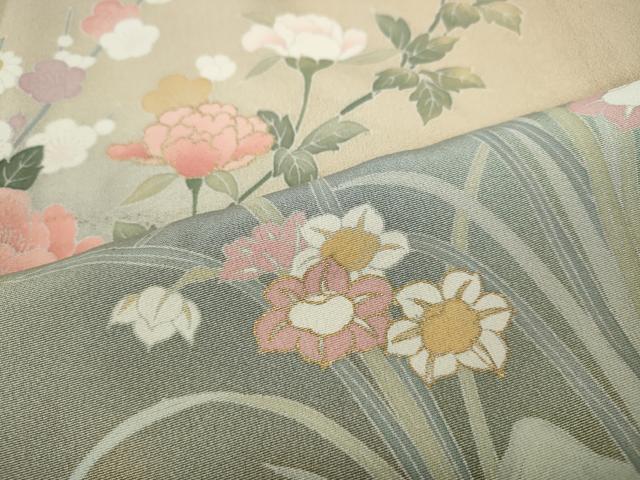 平和屋着物●訪問着 作家物 草花文 暈し染め 金銀彩 正絹 逸品 CAAW3188ut