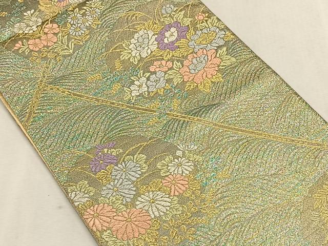 平和屋着物◎六通柄袋帯 唐織 琳派絵図 雪輪華園文 金銀糸 正絹 逸品 CAAW3268qv