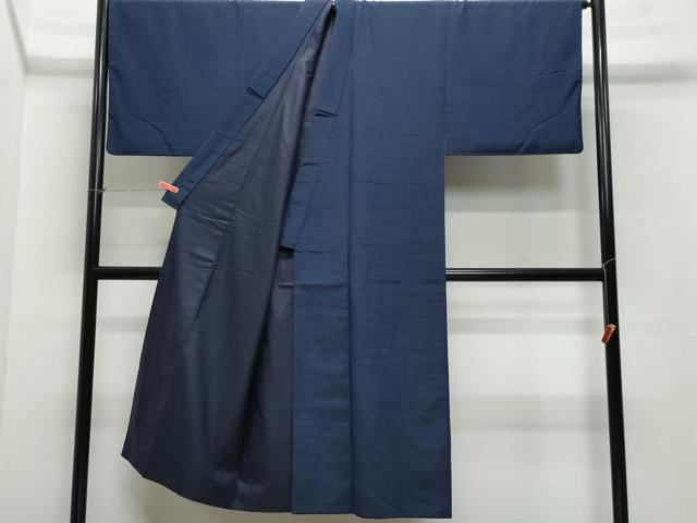 平和屋着物●男性 紬 髭紬羽織セット 濃紺色 キングサイズ 正絹 逸品 CAAW3608vf