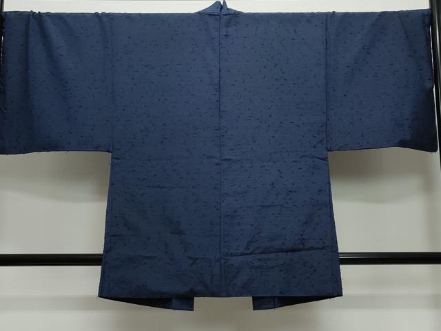 平和屋着物●男性 紬 髭紬羽織セット 濃紺色 キングサイズ 正絹 逸品 CAAW3608vf