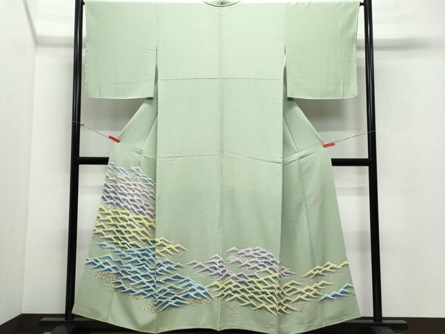 平和屋着物●本加賀友禅作家 鶴見保次 色留訪問着 松 正絹 逸品 未使用 CAAW3613vf