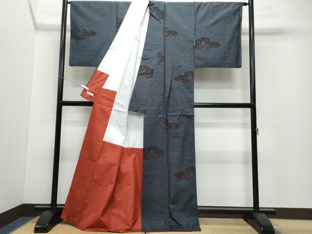 平和屋着物●本場大島紬 9マルキ 雲取り草花文 正絹 逸品 CAAW3656vf