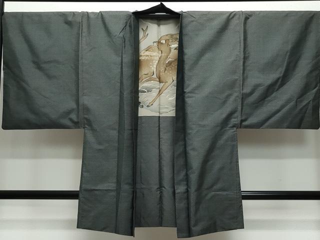 平和屋着物●男性 本場大島紬 アンサンブル 80亀甲 総詰め 正絹 逸品 CAAW3674vf