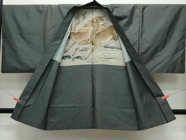 平和屋着物●男性 本場大島紬 アンサンブル 80亀甲 総詰め 正絹 逸品 CAAW3674vf