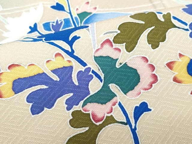 平和屋着物●訪問着 流水鴛鴦草花文 正絹 逸品 CAAW3704vf