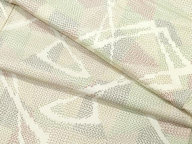 平和屋着物●上質な紬 幾何学文様 正絹 逸品 CAAW3711vf