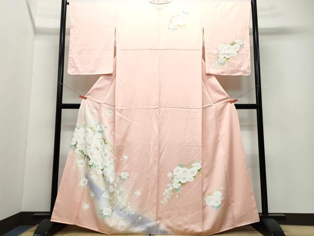 平和屋着物●訪問着 刺繍 草花文 正絹 逸品 CAAW3717vf