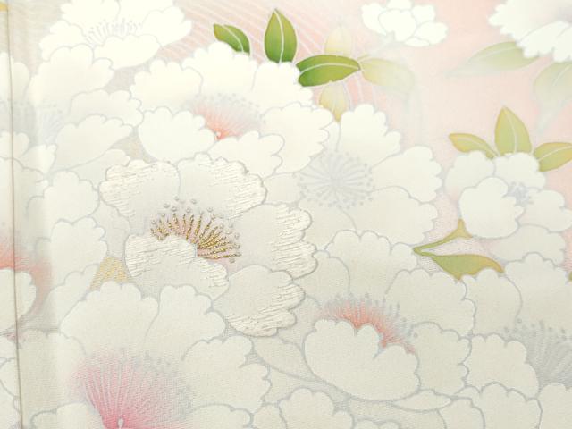 平和屋着物●訪問着 刺繍 草花文 正絹 逸品 CAAW3717vf