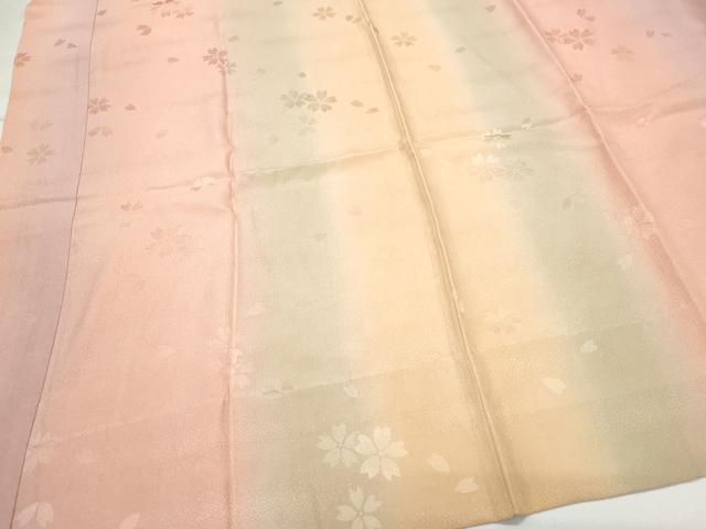 平和屋着物●長襦袢 無双仕立て 奄美大島本泥染 舞桜地紋 やまと誂製 反端付き 正絹 逸品 CAAW3769vf