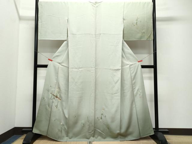 平和屋着物●日本画家 堀信 訪問着 花筏文 金彩 正絹 逸品 CAAW3797vf