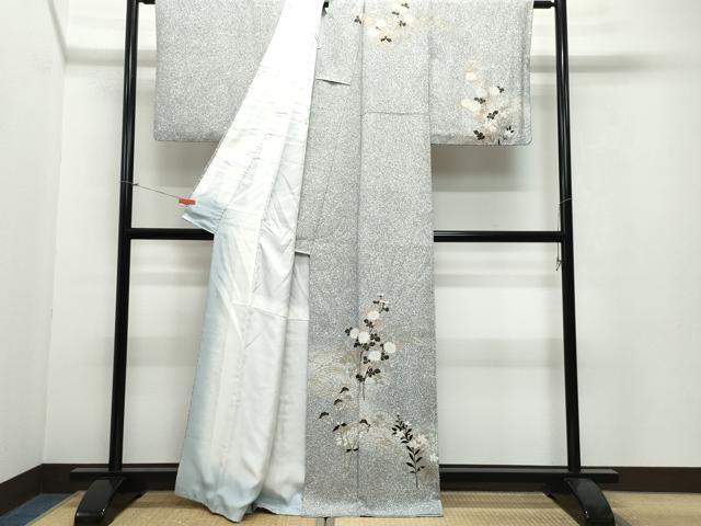 平和屋着物●訪問着 立波草花文 たたき染め 金彩 正絹 逸品 CAAW3800vf