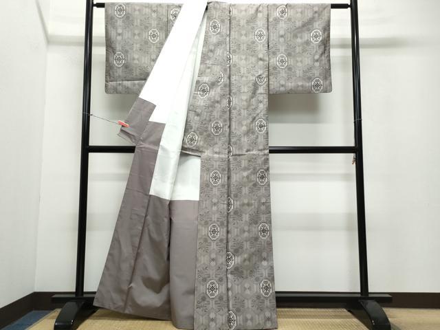 平和屋着物●本場村山大島紬 亀甲草花文 正絹 逸品 CAAW3804vf