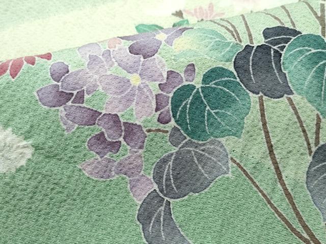 平和屋着物●訪問着 絞り 草花文 暈し染め 正絹 逸品 CAAW3830vf