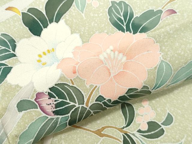 平和屋着物●訪問着 友禅 草花文 たたき染め 正絹 逸品 CAAW3840vf